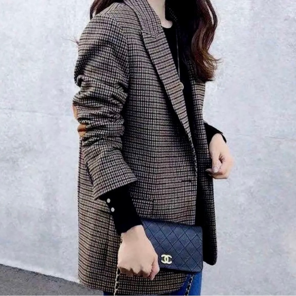 Zara Brown Plaid Blazer